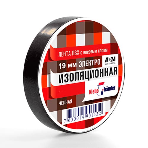 Изолента ПВХ 19мм*20м черная Klebebander арт.TIK906Т/200/8