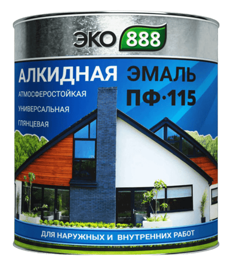 Эмаль универсальная ПФ-115 ЭКО 888 серая 1,8 кг ГОСТ 6465-76 6шт/уп