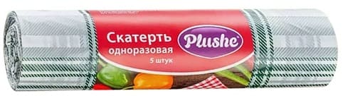 Скатерть Plushe КЛЕТКА 110*180 25 мкм/5 шт в рул /30/