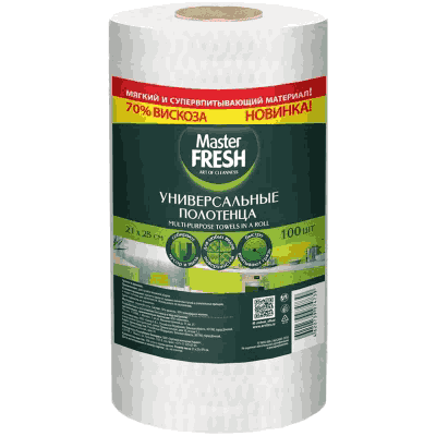 Master FRESH МИКРОФИБРА салфетки в рулоне 25*25 см 20 шт/12			