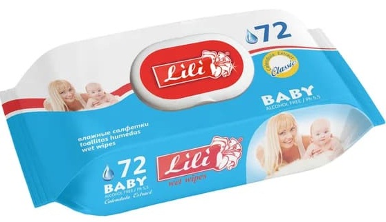 Салф.вл.72шт.для детей с экстрактом календулы и витамином Е (24) TM Lili 3/72-058