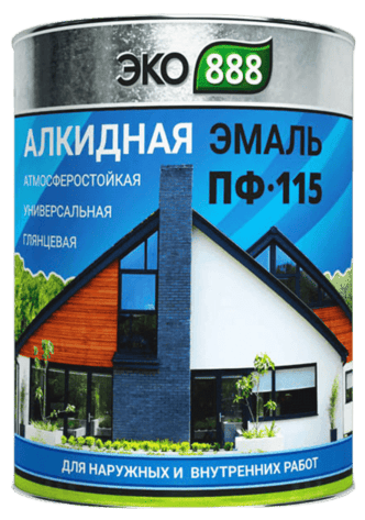 Эмаль универсальная ПФ-115 ЭКО 888 белая 0,8 кг ГОСТ 6465-76 6шт/уп