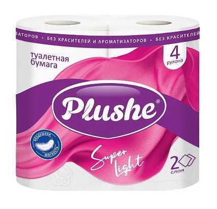 ТБ Plushe Супер Формат 4 рул  по 15м 2 слоя /12