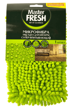 Маster FRESH Насадка для швабры-флеттер (микрофибра с длинным ворсом), 1шт.(Зел) /8