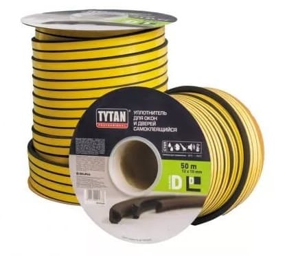 Уплотнитель Tytan D 100м, 9мм х 7,5мм  черный 