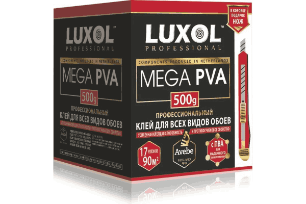 Клей обойный «LUXOL MEGA PVA» (Professional), 500 г /9