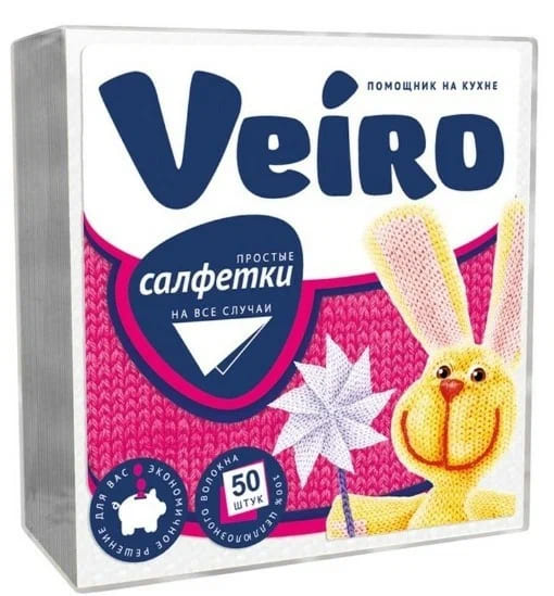 Салфетки Veiro  Белые 1сл 50шт /90