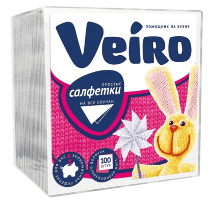 Салфетки Veiro  Белые 1сл 100шт /45