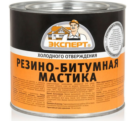 Мастика  РЕЗИНО-битумная 1,8кг 