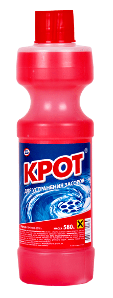 Средство "Крот" д/устранения засоров РОЗОВЫЙ 580 гр/500 мл (24)