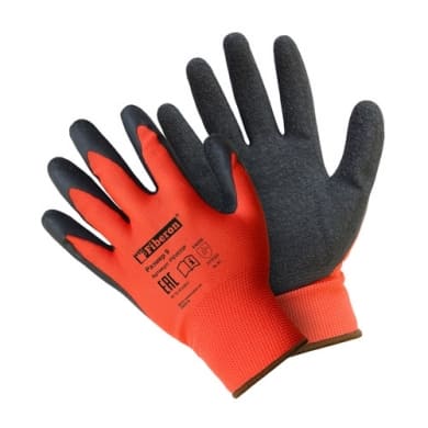 Перчатки из полиэстера с текстурированным латексным покрытием , Fiberon, 9(L) (12/120)