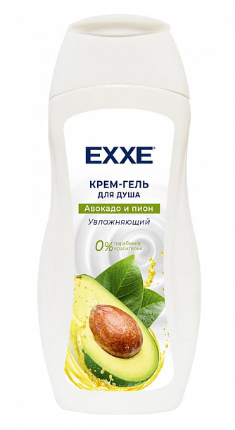EXXE Гель-крем д/душа увлажн.  "Авокадо и пион" /400мл/6
