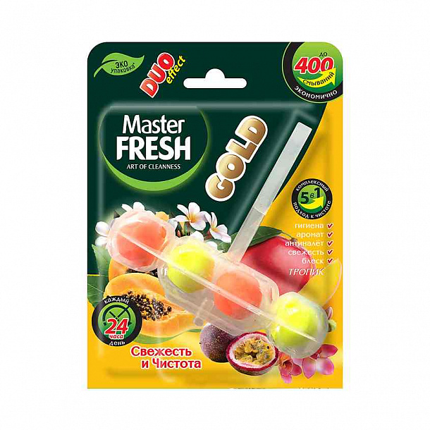Master FRESH GOLD ТРОПИК подвесной блок для унитаза DUO EFFECT 5в1 /2шт/24