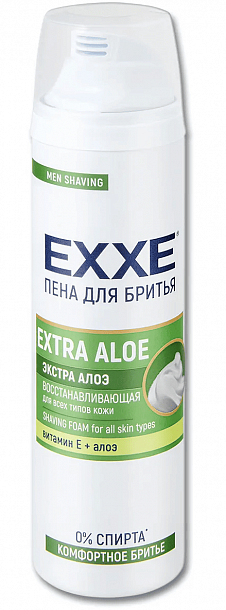Пена для бритья EXXE  EXTRA ALOE (восстанавливающая), 200 мл/6