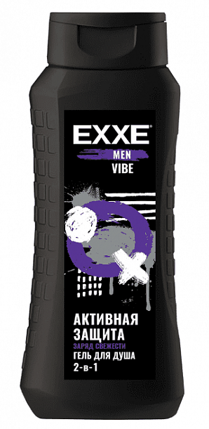 EXXE MEN гель для душа 2в1 "Увлажняющий" VIBE, 400 мл  /12