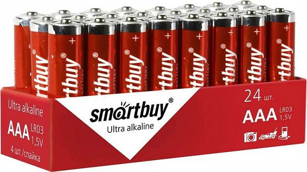 Батарейка алкалиновая Smartbuy LR03/4S (24/480)  (SBBA-3A24S)