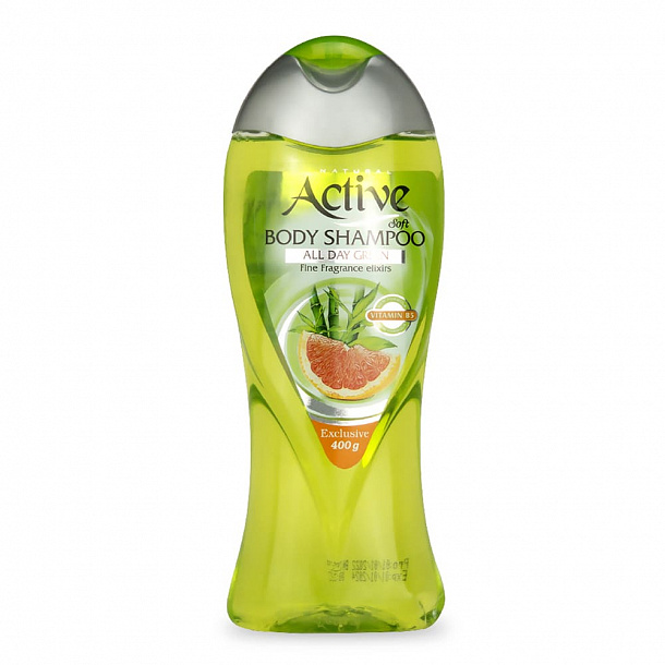 ACTIVE Гель для душа с витамином B5 "Экстракт грейпфрута" NATURAL, 400 мл. Green (12/1260)