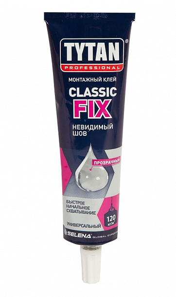 Клей монтажный Tytan Сlassic Fix  прозрачный 100мл шоу-бокс  10шт/упак