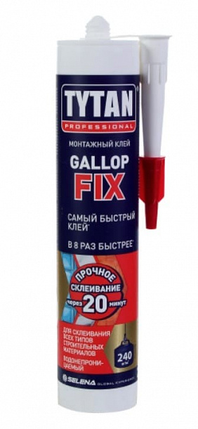 Клей монтажный Tytan Gallop Fix 290мл белый 1/12