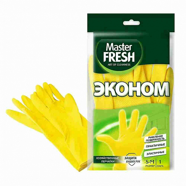 МФ Перчатки ЭКОНОМ хоз.  латексные/S-M/1 пара
