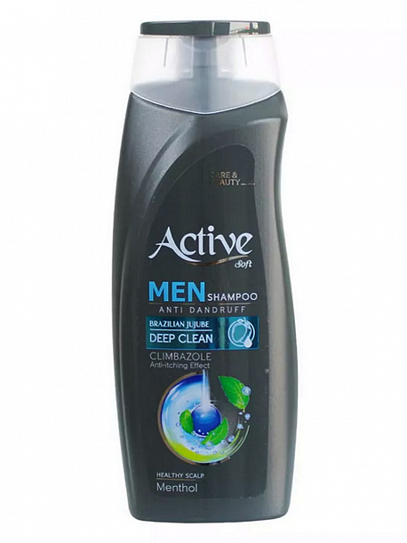 ACTIVE Шампунь мужской против перхоти CARE & BEAUTY. С климбазолом и ментолом, 350 мл /12