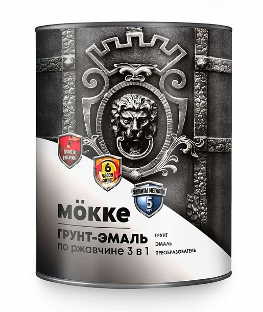 Грунт-эмаль 3-в-1 алкидно-уретановая MÖKKE серый, 0,9 кг 14шт/уп