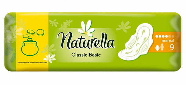 NATURELLA Классик Нормал женск.гигиен. прокл. с кр. 9шт BASIC  /12