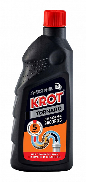 Средство "Крот" ТОРНАДО ГЕЛЬ Д/СЛОЖНЫХ ЗАСОРОВ/НОВИНКА/1000 гр (8)