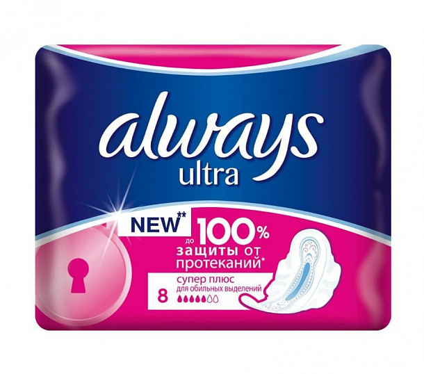 ALWAYS Ultra женск.гигиен. прокладки Super /5 кап/ 8шт/20/