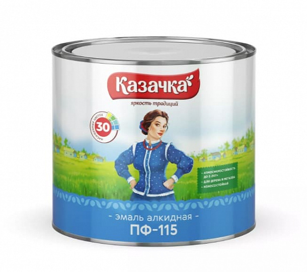 Эмаль ПФ-115 "Казачка" желтая (1,9 кг) 6шт/уп