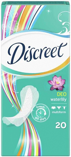 DISCREET Женские гигиенические прокладки на каждый день Deo Water Lily Multiform Single 20шт