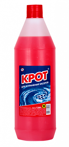 Средство "Крот" для устранения засоров 1200 гр/1000 мл (6) Ф1