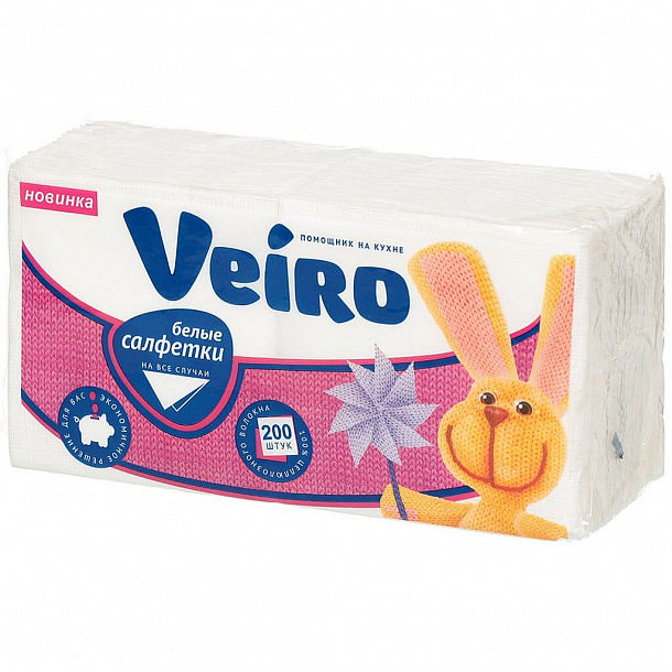 Салфетки Veiro  Белые 1сл 200 /27