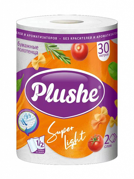 Полотенца Бум Plushe Супер Формат 1 рул 30 м 2 слоя белый /18