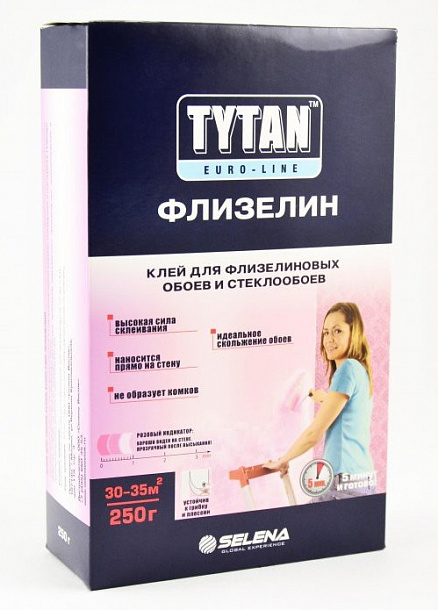 Клей TYTAN ФЛИЗЕЛИН для флизелиновых обоев с индикатором 250г 12шт/упак
