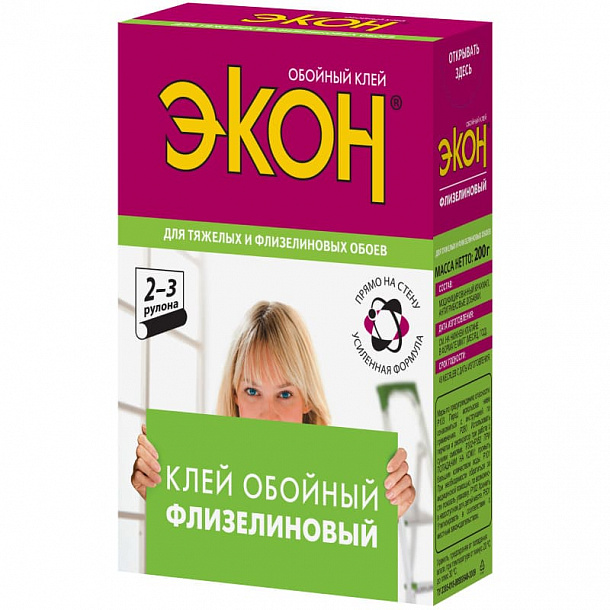 Экон Флизелиновый обойный клей (200г) 24шт/кор