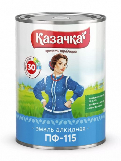 Эмаль ПФ-115 "Казачка" красная  (0,9кг) 14шт/кор